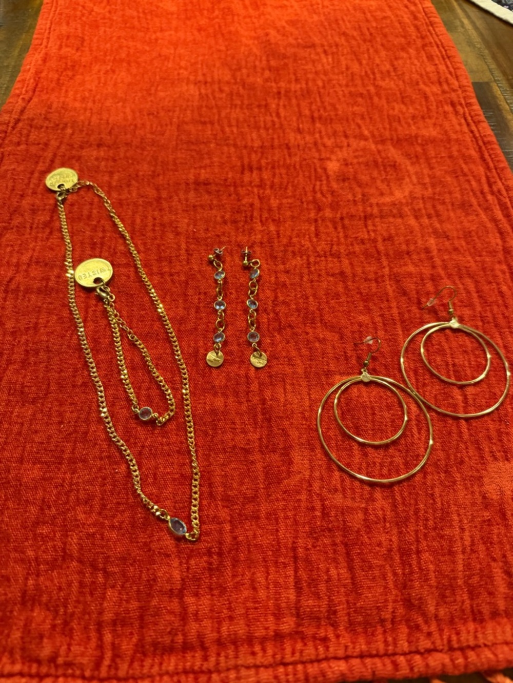 Twisted Silver Jewelry Bundle - Blue Swarovski Crystal Set